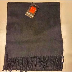 Soft Black Fringe Scarf. Unisex NEW